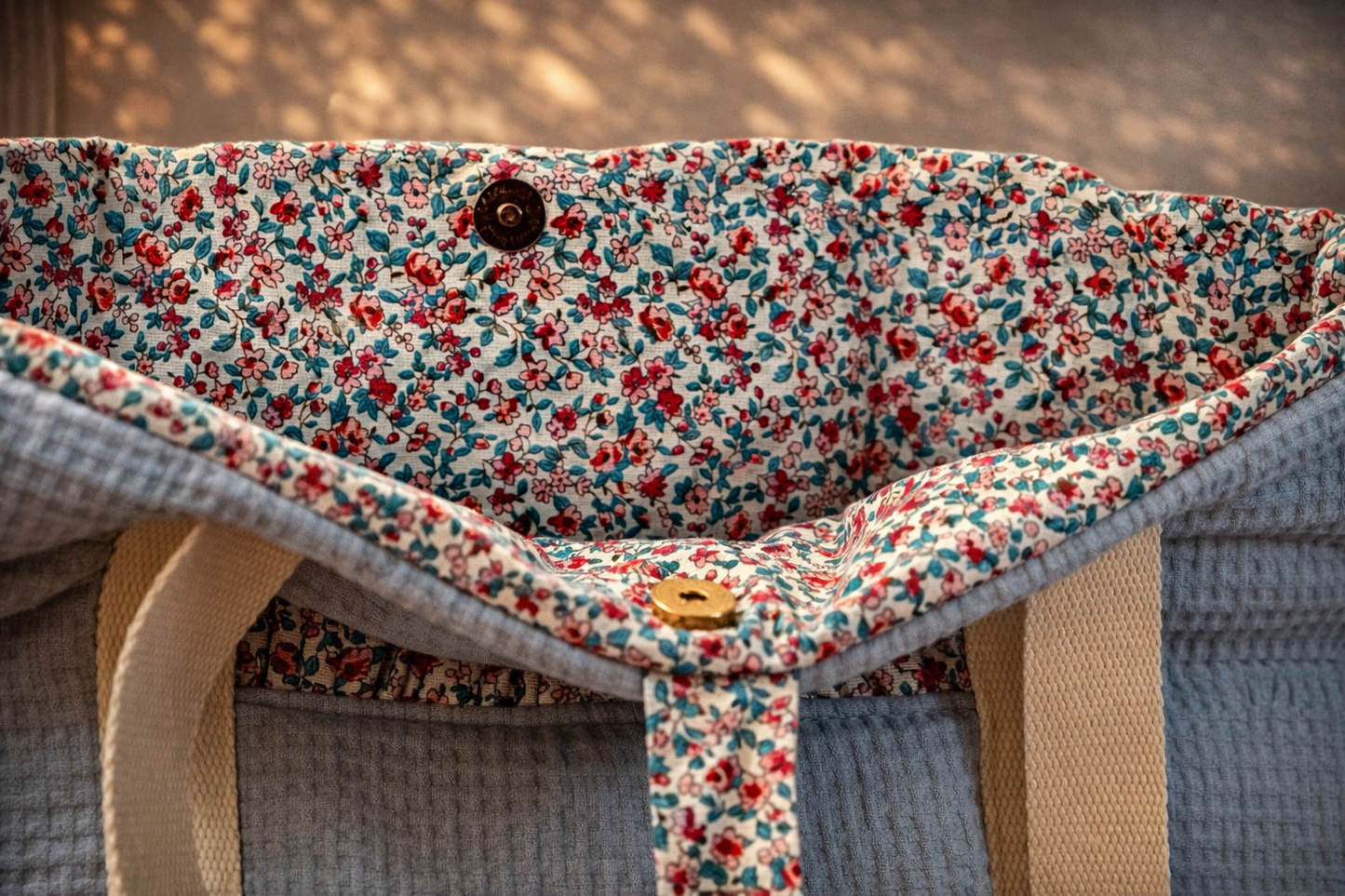 Sac Cabas Gaufre bleu - Élégance & Praticité au quotidien