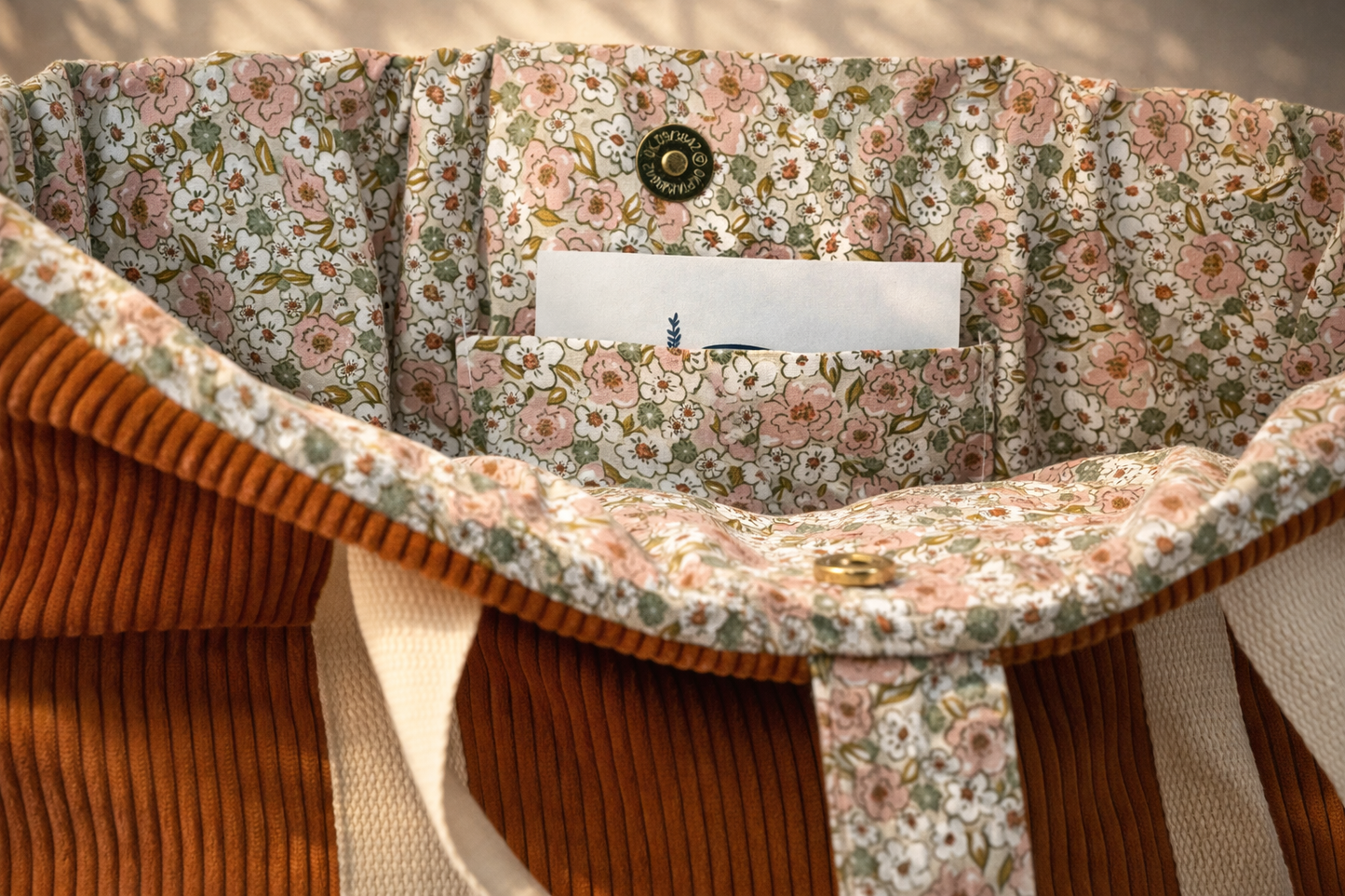 Sac Cabas côtelé Terracotta - Élégance & Praticité au quotidien
