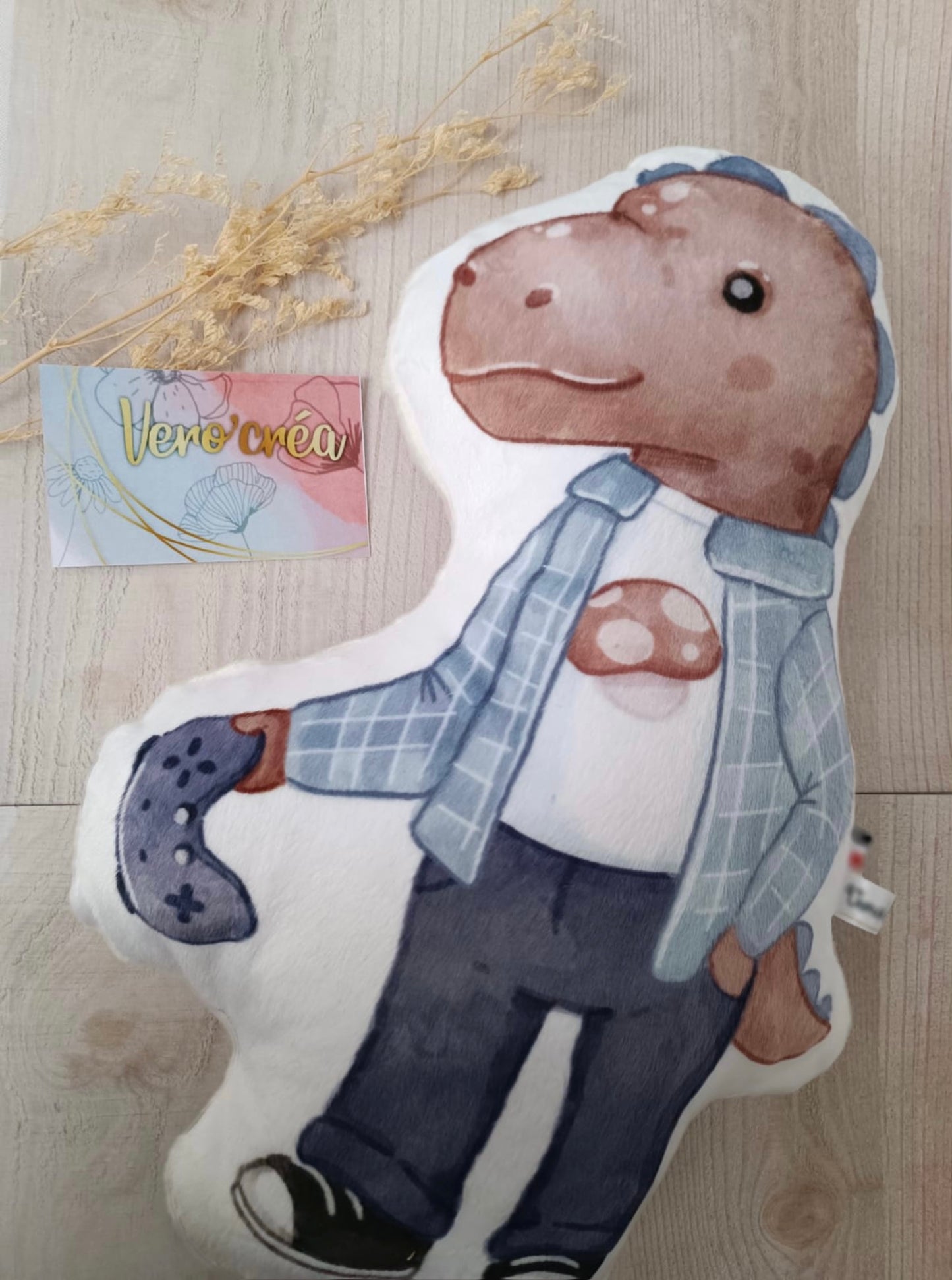 Doudou dinosaure gamer