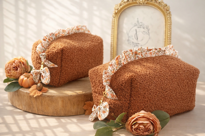 Trousse Bouclette terracotta - Chic et pratique