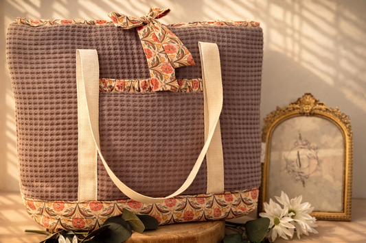 Sac Cabas gaufré Gris - Élégance & Praticité au quotidien